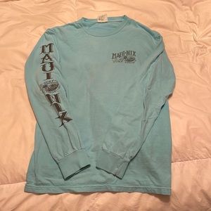 Maui Nix Surf Shop light blue long sleeve shirt